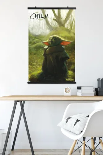 Vista 5 de Trends International Star Wars: The Mandalorian - Póster de pared del bosque, 22.375 x 34 pulgadas, paquete de póster y clip