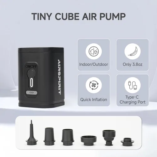Vista 3 de Mini bomba de aire eléctrica portátil para inflables, 5 boquillas universales, inflador recargable, inflador rápido, desinfla flotadores de piscina