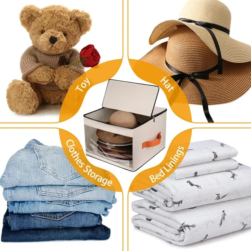 Vista 7 de kushon Caja de almacenamiento mejorada para sombreros para mujeres y hombres, bolsa organizadora de cajas de sombreros de armario con tapas a prueba