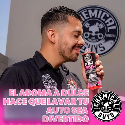 Vista 5 de Jabón de limpieza para automóvil de Chemical Guys, Mr. Pink, 16 oz, Rosado