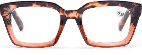 Vista 9 de Lentes de lectura cuadrados estilo retro Oprah, armazón grande y vidrios de 1.96 pulgadas.