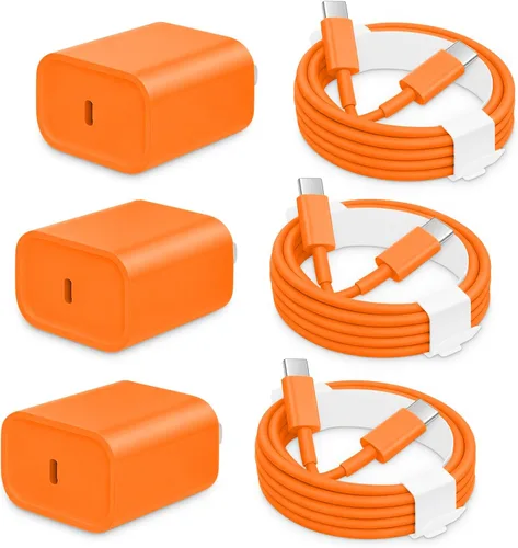 Vista 9 de Paquete de 3 bloques de carga rápida AISNI compatibles con iPhone 17, 16, 15, cargador USB C de carga rápida, cable de carga larga tipo C de 6 pies