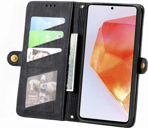 Vista 2 de Compatible con Nothing Phone 1 Funda, Compatible con Nothing Phone One (A063) Soporte para Tarjetas de Cuero PU con Tapa Magnética y Soporte