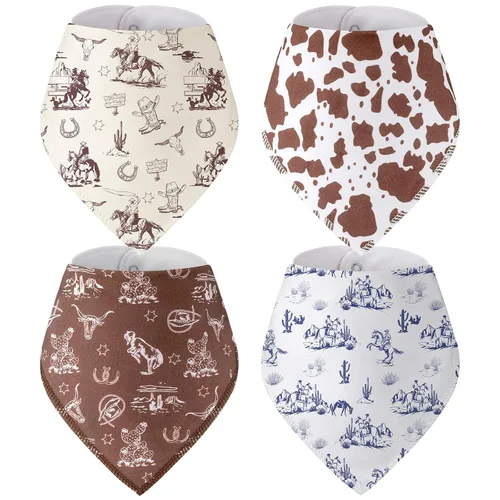 Vista 9 de VitalCozy - Babero tipo bandana para bebé de vaquero occidental, 4