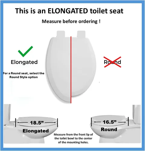 Vista 2 de 6Q1E2-01 Asiento de inodoro suave premium con núcleo de madera incluye bisagra Vari-Adjust Lok-Down Release 'N' Clean, alargada, hueso