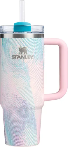 Vista 142 de STANLEY Quencher H2.0 Vaso Térmico con asa y pajilla, 64 onzas, tapa Flowstate de 3 posiciones, gran capacidad para viajes y deportes, vaso de acero