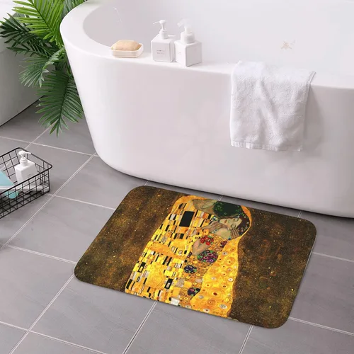 Vista 7 de INVIN ART Gustav Klimt The Kiss Non-Slip Door Mat Art Decor