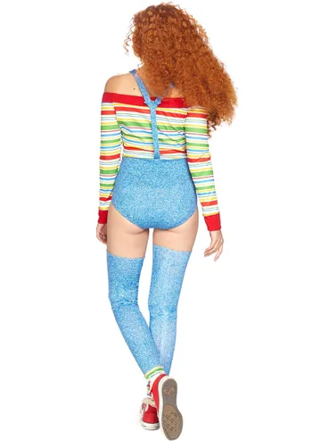 Vista 2 de Disfraz de Muñeco Asesino para Mujer Multicolor