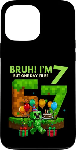 Vista 24 de Bruh I'm 7 But One-Day I'll Be 67 Retro 7th Birthday Kids Case for iPhone 17