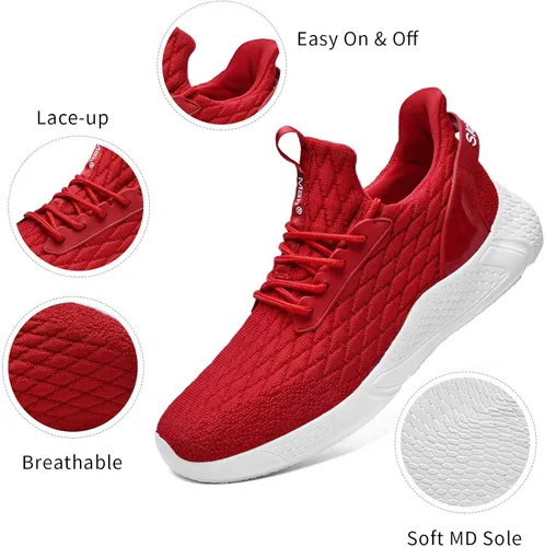 Vista 2 de Slow Man Zapatos de correr para hombre zapatos de caminar para hombre de malla de punto transpirables zapatos deportivos sin cordones cómodos