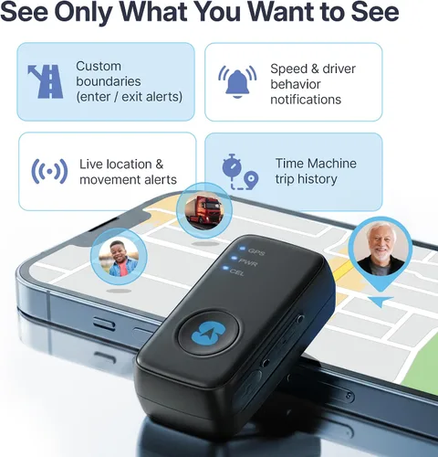 Vista 2 de Spy Tec Atlas GPS Tracker para vehículos y niños Batería de hasta 14 días de duración Geofencing, Mini GPS portátil en tiempo real con soporte