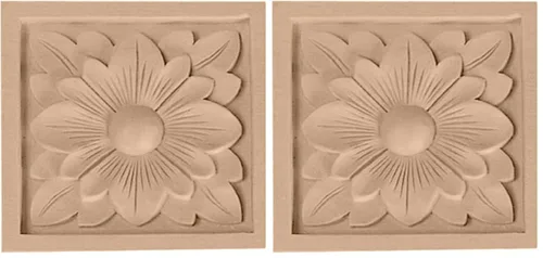 Vista 16 de Ekena Millwork ROS03X03X00DGAL Roseta cuadrada de flor de cornejo pequeña, 3 pulgadas de ancho x 3 pulgadas de alto x 5/8 pulgadas de largo, aliso