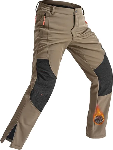 Vista 9 de Rapoo - Pantalones de esquí de nieve, softshell impermeables, snowboard, senderismo de invierno, cargo, pantalones de esquí al aire libre, forro