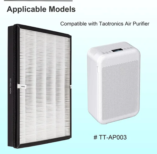 Vista 2 de TTAP003 Filtro de repuesto, compatible con purificador de aire TaoTronics TT-AP003 y purificador de aire 5 en 1 VIVOSUN, filtro HEPA H13 de alta