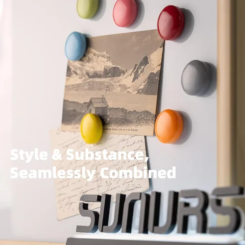 Vista 6 de SUNURS Imanes de refrigerador de 16/9 piezas, bonitos y coloridos – Imanes de refrigerador con acabado brillante y mate para pizarra blanca