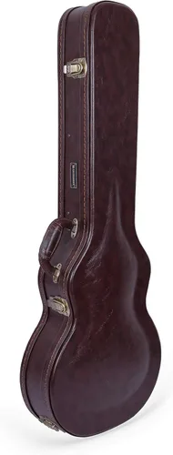 Vista 34 de Crossrock Estuche de madera para guitarra clásica de tamaño completo 4/4, diseño superior arqueado, interior de felpa, pestillos de metal Negro