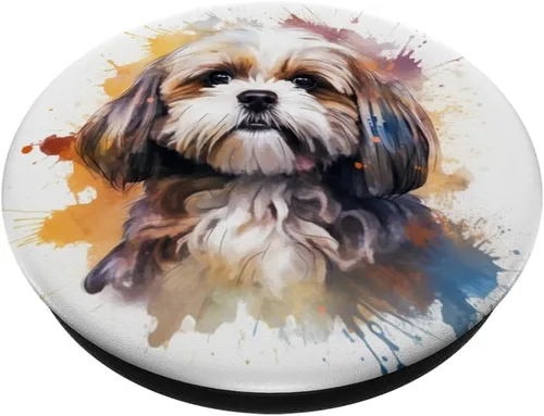 Vista 2 de Shih Tzu Dog PopSockets PopGrip estándar