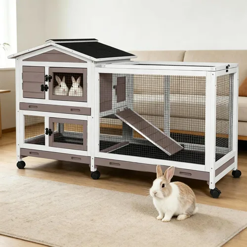 Vista 9 de GUTINNEEN Jaula para Mascotas de Conejo Correr Extensión Interior Pequeño Corral para Animales (Solo Corral)
