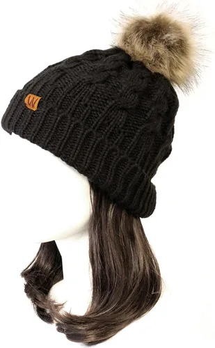 Vista 2 de Allydrew Mommy & Me Mother - Gorro tejido de invierno cálido y suave con pompón
