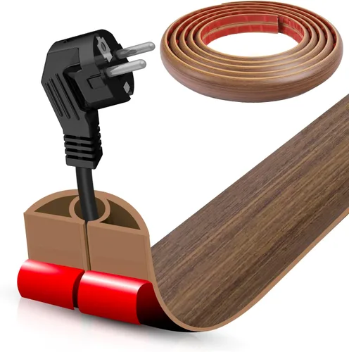 Vista 83 de Cubierta autoadhesiva para cables de suelo, gestión de cables de 3.3 pies, protector de tira de extensión para cables, evita tropiezos de cables