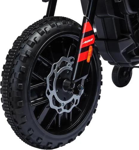 Vista 9 de Qaba 12V Niños Motocicleta Bicicleta Eléctrica Entrenamiento Ruedas LED Aprilia - Bicicleta eléctrica con licencia de resorte, USB, música, funciona