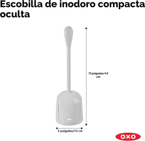 Vista 6 de OXO Good Grips - Escobilla de inodoro compacta y recipiente, color gris