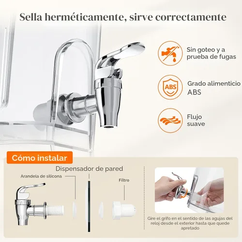 Vista 8 de Lifewit Dispensador de bebidas de 3 galones con infusor de frutas y grifo a