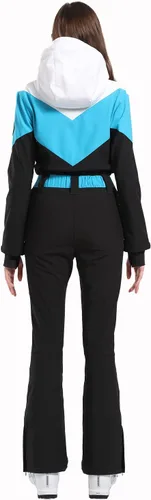Vista 69 de GSOU SNOW Traje de esquí para mujer, traje de nieve delgado de una pieza, chaqueta de nieve, impermeable, resistente al viento, deportes al aire