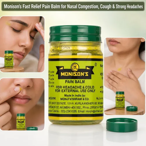 Vista 4 de Monison's Usnyabni - Bálsamo para el dolor verde ayurvédico original, 3.53 oz