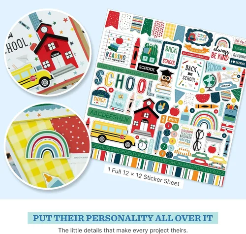 Vista 8 de Echo Park - Kit de colección para el primer día de escuela, papel de doble