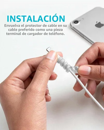 Vista 5 de Protector de cable para almohadilla de teléfono, cuaderno, protector de cable de silicona, 12 protectores de cargador, protector de cable