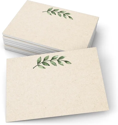 Vista 10 de 321Done Tarjetas verdes en blanco, papel kraft de 4 x 6, juego de 50 – fabricadas en los Estados Unidos, cartulina gruesa, ideal para saludos