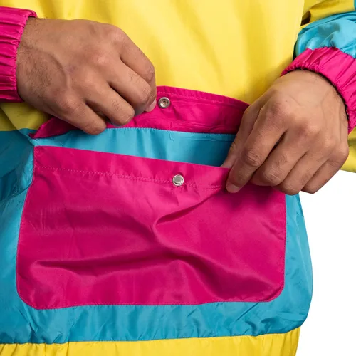 Vista 4 de Chaqueta cortavientos retro ligera con diseños coloridos de los años 80 y 90