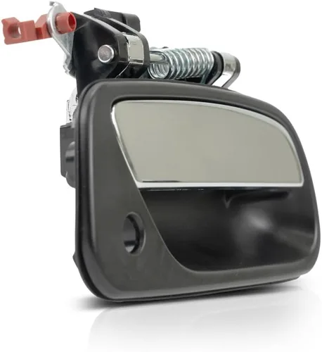 Vista 4 de KarParts360 Para Toyota T100 1993-1998 Manija de puerta exterior delantera, bisel negro del lado del pasajero con palanca cromada con orificio