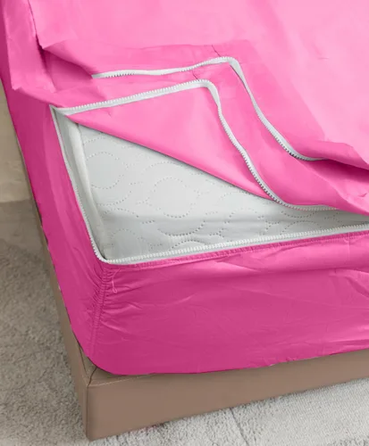 Vista 20 de Twin Zip Sheet 39x75-3 Piece Full Size Zipper Fitted Sheet - 1 Base & 2 Top Sheet - 1200TC 100% Cotton Breathable & Cooling - Fits 15" Deep Pockets