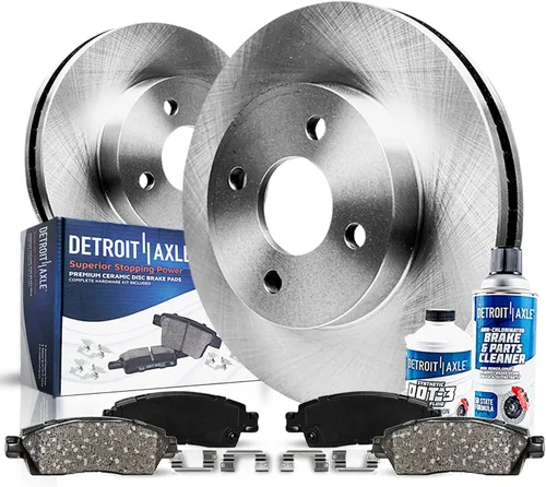 Vista 9 de Detroit Axle - Kit de freno delantero de 6 piezas para Volkswagen Jetta Golf Eos Audi A3 Quattro, Rotores de freno de disco, Pastillas de freno