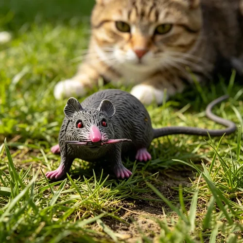 Vista 6 de Rata falsa ratones de goma grandes, ratas de plástico realistas, accesorios de Halloween, imitación aterradora para bromas, regalos prácticos
