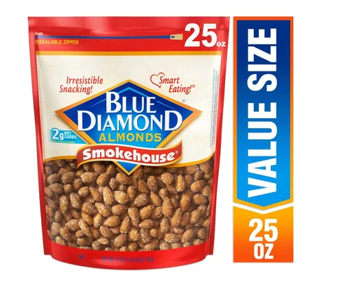 Vista 2 de Blue Diamond Almonds Smokehouse y nueces dulces con sabor a chile tailandés
