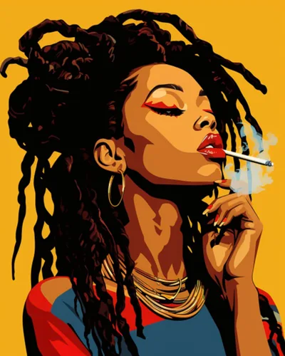 Vista 18 de Pintura por Números Afroamericana DIY Pintura Acrílica Kit de Pintura por Números para Niños Adultos Principiantes Chica Negra de Moda DIY Pintura