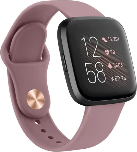 Vista 15 de AK Correas de silicona compatibles con Fitbit Versa 2, correas clásicas suaves de repuesto para reloj inteligente Fitbit Versa (azul abismo)