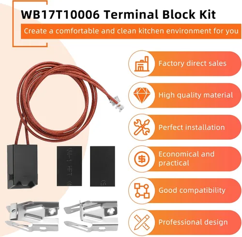 Vista 6 de Sartenes de goteo negras para quemador WB31M19(8") WB31M20(6") Repuesto de quemador de estufa eléctrica WB30M1(6") WB30M2(8")&WB17T10006 Bloque
