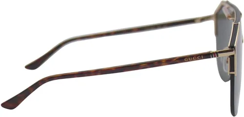 Vista 4 de GUCCI Web Combi Máscara de lentes de sol color marrón Havana DoradoVerdeHavana