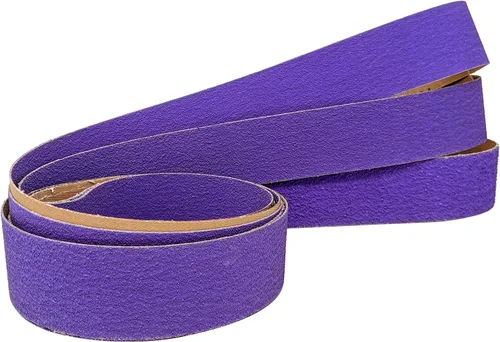 Vista 3 de Cinturones de lijado de cerámica púrpura de alto rendimiento de 2 x 72 para molienda de metal, ideal para fabricantes de cuchillos