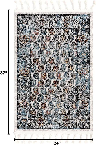 Vista 2 de Unique Loom Aramis Collection - Alfombra rectangular (2 pies x 3 pies 1 pulgada, rectangular, multicolor y negro)