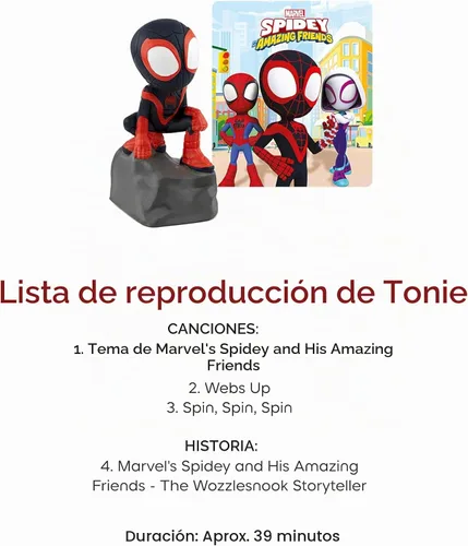 Vista 5 de Figurita de juguete de audio Tonies Spin de Marvel de Spidey y sus asombrosos amigos