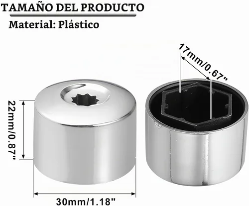 Vista 3 de X AUTOHAUX 20pcs 0.669 in Rueda Bloqueo Lug Tornillo Tuerca Tapas Para VW