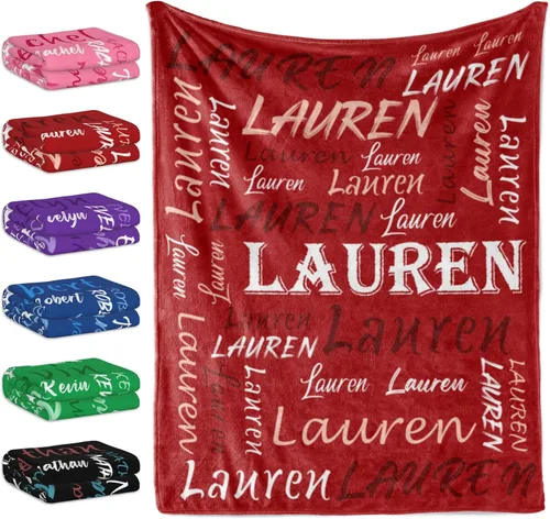 Vista 28 de Manta personalizada con tema negro, manta suave y ligera de franela y forro polar con nombre para hombres, mujeres, niños y niñas - Regalos