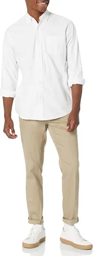 Vista 4 de Tienda Essentials Pantalón chino elástico ajustado resistente a las arrugas, sin pinzas, para hombre