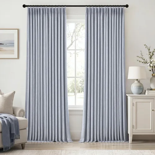 Vista 24 de MIULEE - Cortinas plisadas de lino 100 % opacas de color beige, 40 x 63 pulgadas