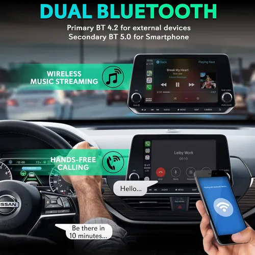 Vista 5 de Pyle Caja inalámbrica Carplay iA, 4GB RAM 64GB ROM, 2.4GHz, 5GHz Dual Band WiFi BT Octa Core 64Bits D, 4K Full HD, H.265, USB3.0 Android Box